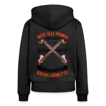 Bassklarinette Geschenk Bassklarinettist - Frauen Premium Bio Zip Hoodie - Schwarz - Hinten - Julia (174cm)