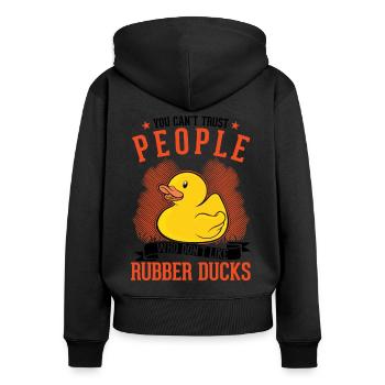 Rubber Duck Gift Rubber Duck Rubber Duck - Women's Premium Organic Zip Hoodie - black - Back - Julia (174cm)