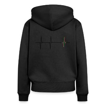 Trading ECG Trader Charting Technique Candlesticks - Women's Premium Organic Zip Hoodie - black - Back - Julia (174cm)
