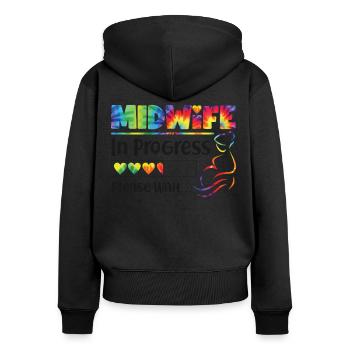 Nurse Midwife Birth Worker Student - Women's Premium Organic Zip Hoodie - black - Back - Julia (174cm)