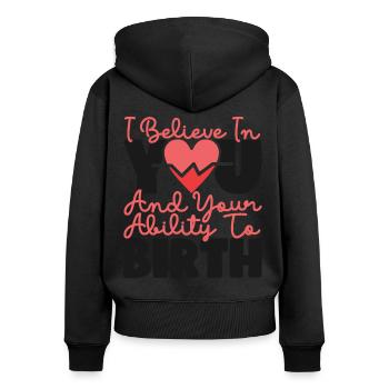 LD Labour And Delivery Nurse - Women's Premium Organic Zip Hoodie - black - Back - Julia (174cm)