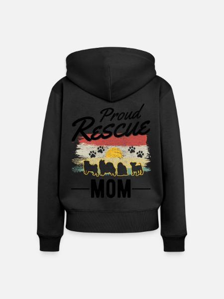 Hunderettung Mama Straßenhund - Frauen Premium Bio Zip Hoodie - 