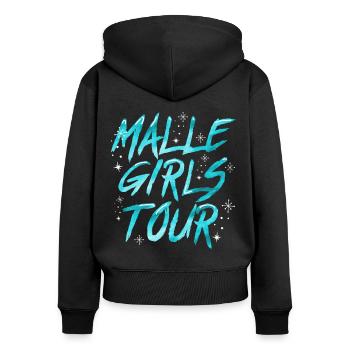 Malle Girls Tour - Frauen Premium Bio Zip Hoodie - Schwarz - Hinten - Julia (174cm)