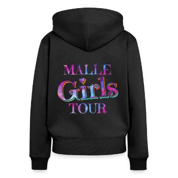 Malle Girls Tour - Frauen Premium Bio Zip Hoodie - Schwarz - Hinten - Julia (174cm)