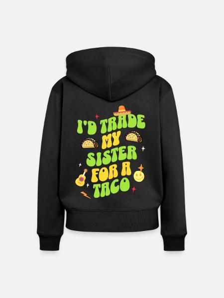 Taco - Frauen Premium Bio Zip Hoodie - Schwarz