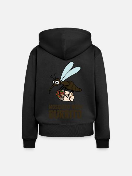 Burritos Mosquito Burrito - Frauen Premium Bio Zip Hoodie - Schwarz