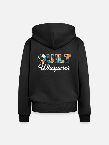 Sewciopath, Quilting sewing - Frauen Premium Bio Zip Hoodie - Schwarz