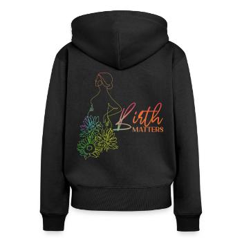 LD Labour And Delivery Nurse - Women's Premium Organic Zip Hoodie - black - Back - Julia (174cm)