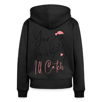 LD Labour And Delivery Nurse - Women's Premium Organic Zip Hoodie - black - Back - Julia (174cm)