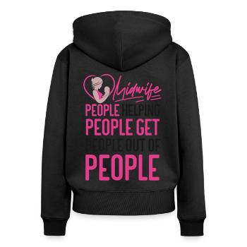 Nurse Midwife Birth Worker Midwife - Women's Premium Organic Zip Hoodie - black - Back - Julia (174cm)