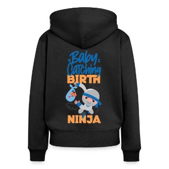 LD Labour And Delivery Nurse - Women's Premium Organic Zip Hoodie - black - Back - Julia (174cm)