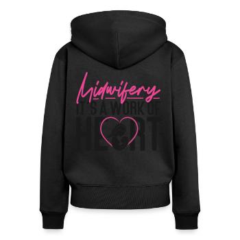 Nurse Midwife Birth Worker - Frauen Premium Bio Zip Hoodie - Schwarz - Hinten - Julia (174cm)