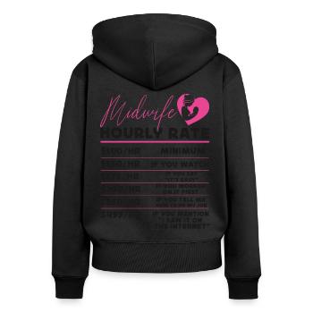 Nurse Midwife Birth Worker Midwife - Women's Premium Organic Zip Hoodie - black - Back - Julia (174cm)