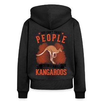 Kangaroo Australia Australian Kangaroo - Women's Premium Organic Zip Hoodie - black - Back - Julia (174cm)