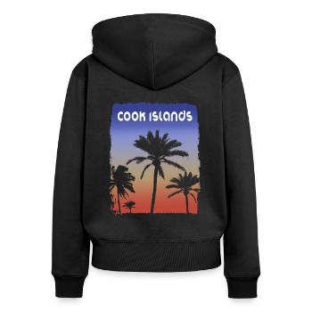 Cook Islands French Polynesia Sunset Vacation - Women's Premium Organic Zip Hoodie - black - Back - Julia (174cm)