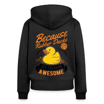 Rubber Duck Gift Rubber Duck Rubber Duck - Women's Premium Organic Zip Hoodie - black - Back - Julia (174cm)