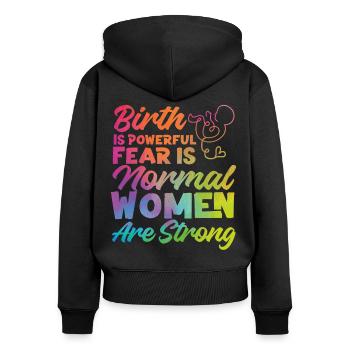 LD Labour And Delivery Nurse - Women's Premium Organic Zip Hoodie - black - Back - Julia (174cm)