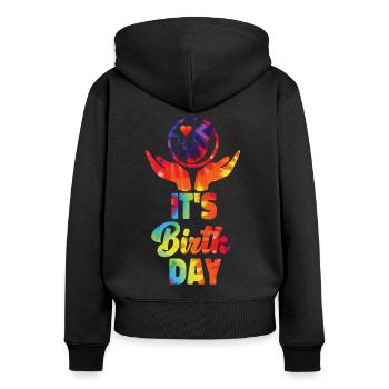 LD Labour And Delivery Nurse - Women's Premium Organic Zip Hoodie - black - Back - Julia (174cm)