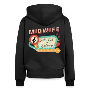 Nurse Midwife Birth Worker Midwife - Women's Premium Organic Zip Hoodie - black - Back - Julia (174cm)