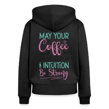 Infirmière spécialisée dans le travail et l’accouchement - Sweat à capuche zippé Premium bio Femme - noir - Dos - Julia (174cm)