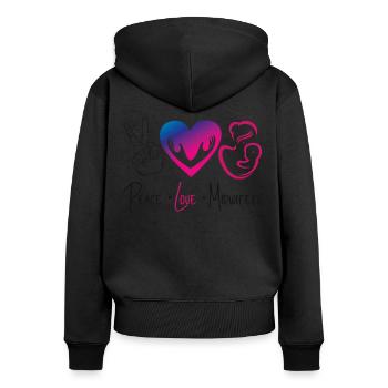 Nurse Midwife Birth Worker Peace - Frauen Premium Bio Zip Hoodie - Schwarz - Hinten - Julia (174cm)