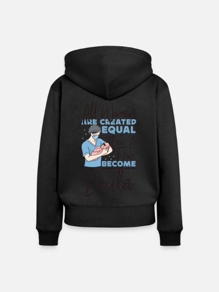 Doula Travailleuse De La Naissance Arc-en-ciel Tous - Sweat à capuche zippé Premium bio Femme - noir