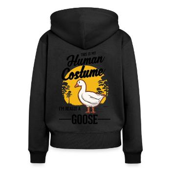 Geese Human Costume Halloween Goose Breeder Goose - Women's Premium Organic Zip Hoodie - black - Back - Julia (174cm)