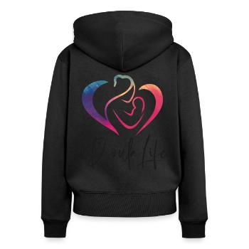Doula Birth Worker Rainbow - Frauen Premium Bio Zip Hoodie - Schwarz - Hinten - Julia (174cm)