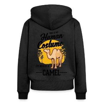 Camel Costume Halloween Egypt - Women's Premium Organic Zip Hoodie - black - Back - Julia (174cm)