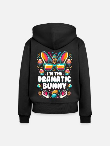 I'm The Dramatic Bunny - Frauen Premium Bio Zip Hoodie - Schwarz