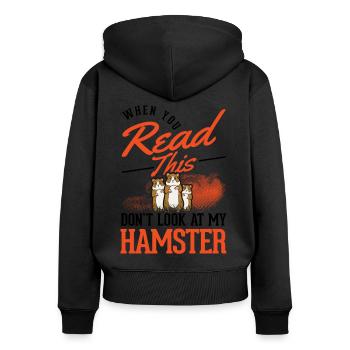 Hamster cadeau Hamster or Hamster - Sweat à capuche zippé Premium bio Femme - noir - Dos - Julia (174cm)