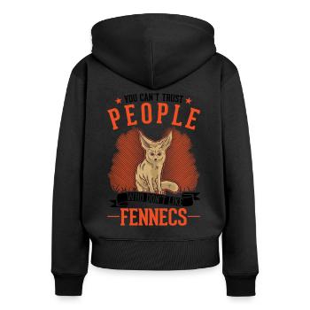 Fennek Geschenk Wüstenfuchs Fennec - Frauen Premium Bio Zip Hoodie - Schwarz - Hinten - Julia (174cm)