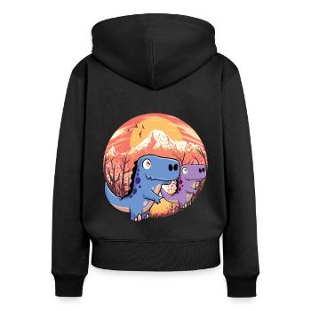 Dragon Conte De Fée Personnage Fantaisie Enfants Dinos Bébé - Sweat à capuche zippé Premium bio Femme - noir - Dos - Julia (174cm)