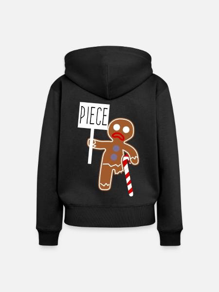 Gingerbread Man - Frauen Premium Bio Zip Hoodie - Schwarz