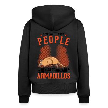 Armadillo Gift Armadillo - Women's Premium Organic Zip Hoodie - black - Back - Julia (174cm)