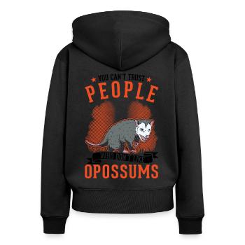 Opossum cadeau opossum marsupial - Sweat à capuche zippé Premium bio Femme - noir - Dos - Julia (174cm)
