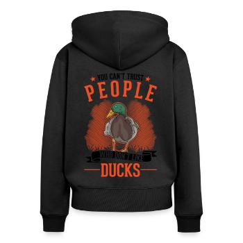 Canards cadeau canard canard éleveur de canards - Sweat à capuche zippé Premium bio Femme - noir - Dos - Julia (174cm)