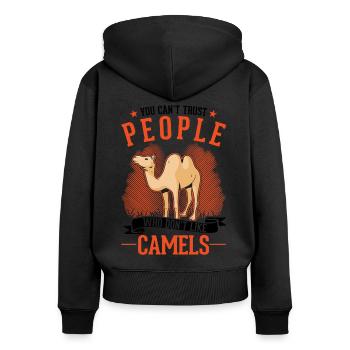 Camel Dromedary Egypt Gift Big Camel - Women's Premium Organic Zip Hoodie - black - Back - Julia (174cm)