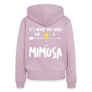 Mimosen Brunch Mimosa - Women's Premium Organic Zip Hoodie - dusky pink - Back - Julia (174cm)