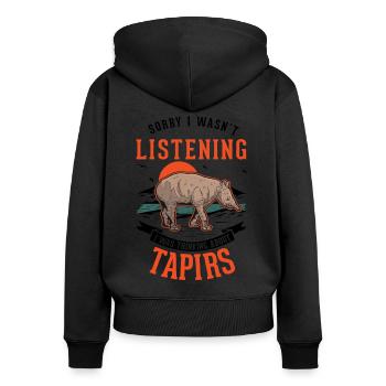 Tapir Geschenk Flachlandtapir Tapirdae Tapir - Frauen Premium Bio Zip Hoodie - Schwarz - Hinten - Julia (174cm)
