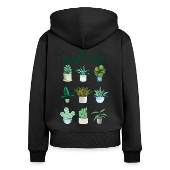 Crazy Plant Lady Garden Plants Garden Lovers - Women's Premium Organic Zip Hoodie - black - Back - Julia (174cm)