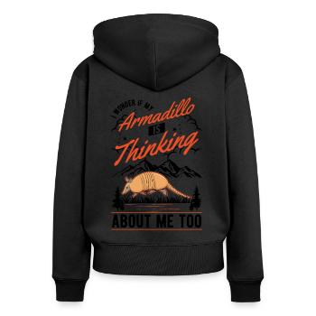 Armadillo Gift Armadillo - Women's Premium Organic Zip Hoodie - black - Back - Julia (174cm)