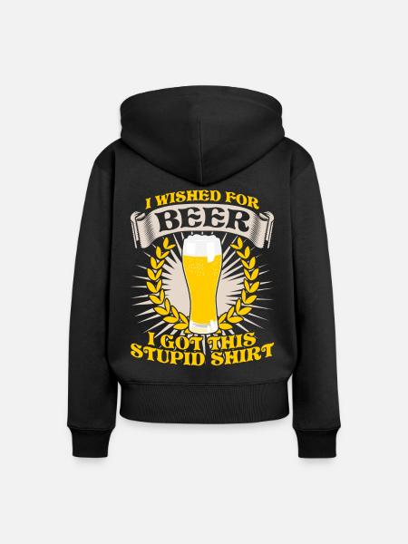 Beer - Frauen Premium Bio Zip Hoodie - Schwarz