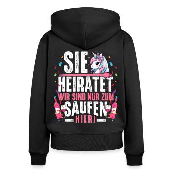 Junggesellinnenabschied T-Shirt JGA Frauen poltern - Frauen Premium Bio Zip Hoodie - Schwarz - Hinten - Julia (174cm)