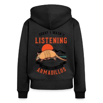 Armadillo Gift Armadillo - Women's Premium Organic Zip Hoodie - black - Back - Julia (174cm)