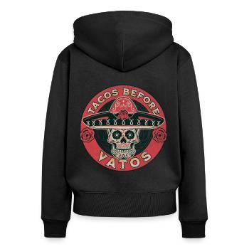Taco - Women's Premium Organic Zip Hoodie - black - Back - Julia (174cm)