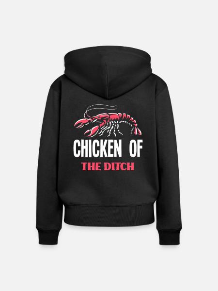 Langusten Hähnchen Meerestier - Frauen Premium Bio Zip Hoodie - Schwarz