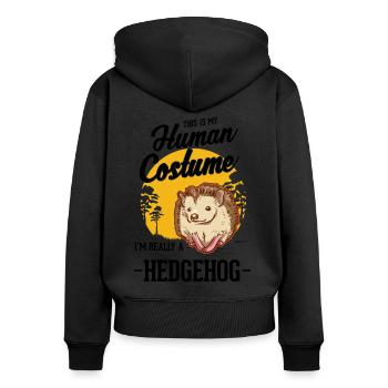 Hedgehog Halloween Hedgehog Costume - Women's Premium Organic Zip Hoodie - black - Back - Julia (174cm)