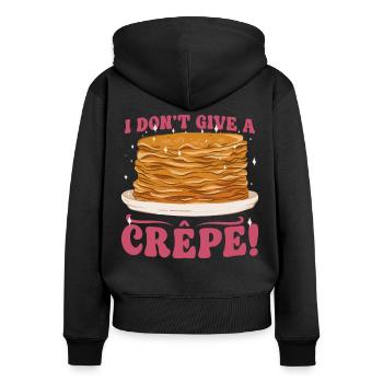 Pancake Lover Kids Pun I Don't - Women's Premium Organic Zip Hoodie - black - Back - Julia (174cm)