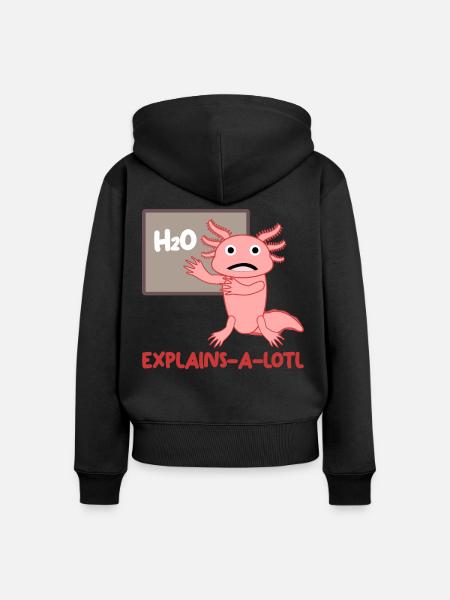 Axolotl Teaching Teacher Axolotls - Frauen Premium Bio Zip Hoodie - Schwarz